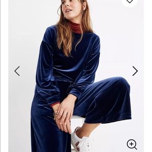 Madewell Stretch Velvet Huston Pull-On Crop Pants